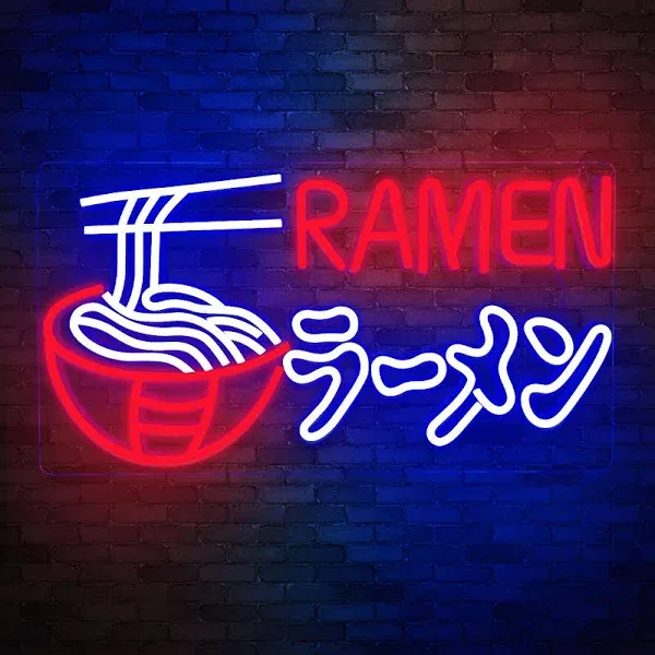 LED Japanese Ramen Shop Neon Light for Novelty Wall Decor USB Powered Neon Sign