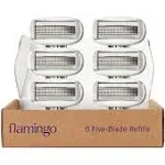 Flamingo Women's Razor 5-Blade Refills - Razors for Women - 6ct