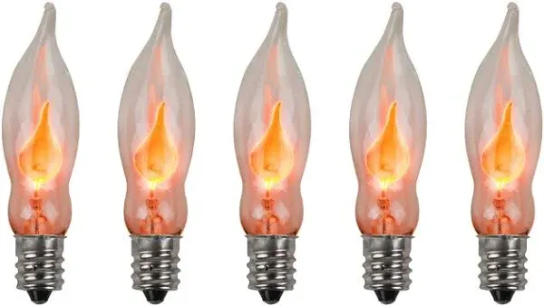 Flicker Flame Light Bulbs Nickel Plated Base Candle Bulbs 3 Watt Country Style