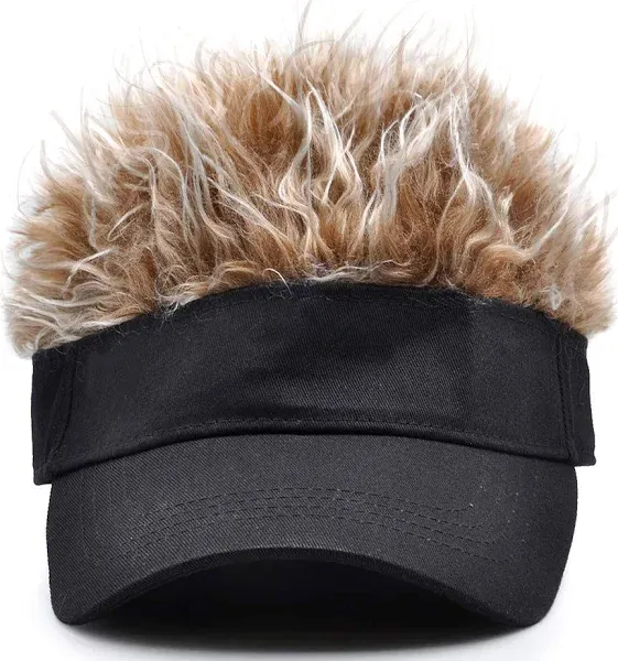 Regilt Adjustable Visor Cap with Spiked Hairs Fashion Baseball Cap Golf Hat for Men & Women