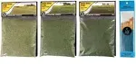 Woodland Scenics Static Grass, Light Green, Medium Green, and Dark Green, 4mm (Pack of 3) - with Make Your Day Paintbrushes