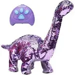 Dinosaur Toys for Girls - Sequin Walking Dinosaur Remote Control Toy with Rep...