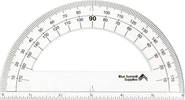 Blue Summit Supplies Clear Plastic Protractors