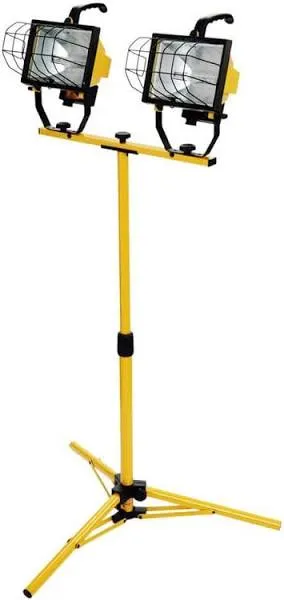 Designers Edge L13SW Two Portable Halogen Work Light, Yellow, 500 Watt