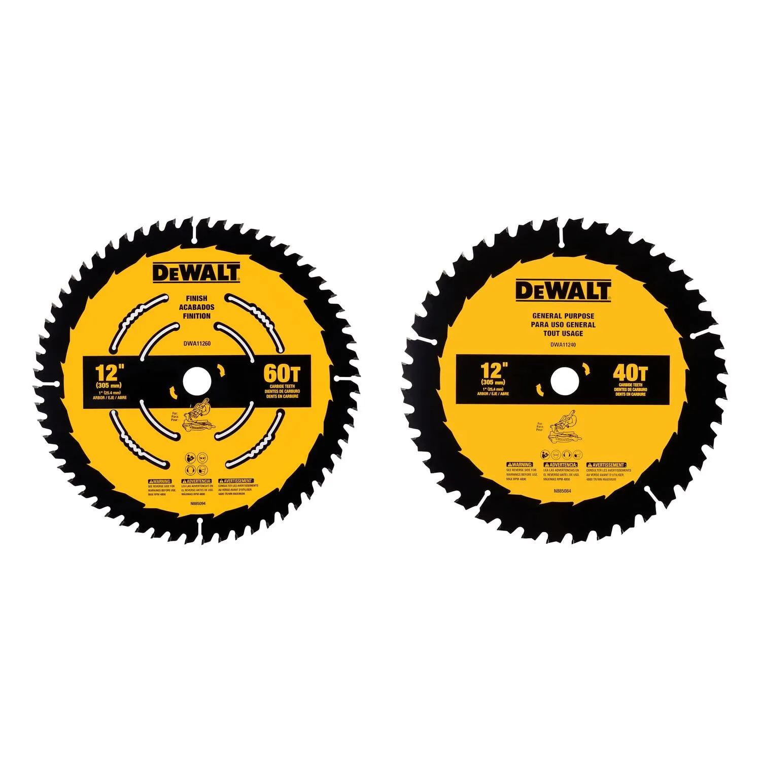 DeWalt Circular Saw Blades Combo Pack 12 inch