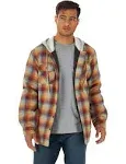 Wrangler Men's Authentics Quilted Flannel Shirt Jacket with Hood