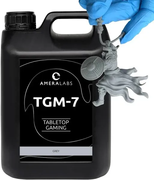 TGM-7 3D Printer Resin for Tabletop Miniatures – Tough, High Resolution, Low Odor, Fast Curing 3D Printing Liquid for 4K/8K/12K LCD/DLP/SLA UV Resin 3D Printers (Grey, 5kg)