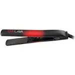 Chi Lava 1" Volcanic Ceramic Hair Styling Flat Iron, Black/Red