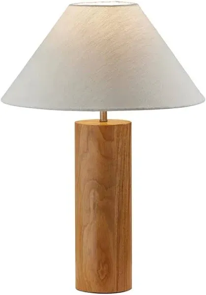 Adesso 1509-15 Martin Table Lamp Walnut Poplar Wood with Antique Brass Accent