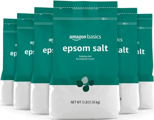 Pack of 1, 3 Pound Amazon Basics Epsom Salt Soaking Aid, Eucalyptus Scented