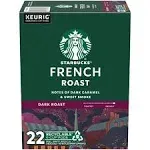 Starbucks Coffee, Ground, Dark Roast, French Roast, K-Cup Pods - 22 pack, 0.42 oz pods