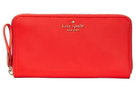 KATE SPADE Chelsea Nylon Large Continental Wallet Currant Jam WLR00615