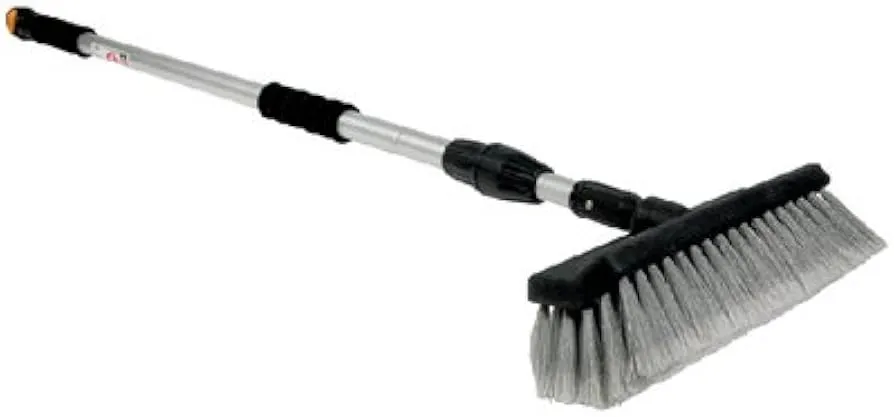 RV Flow-Through Wash Brush with Adjustable Handle, Adjusts from 43-inches