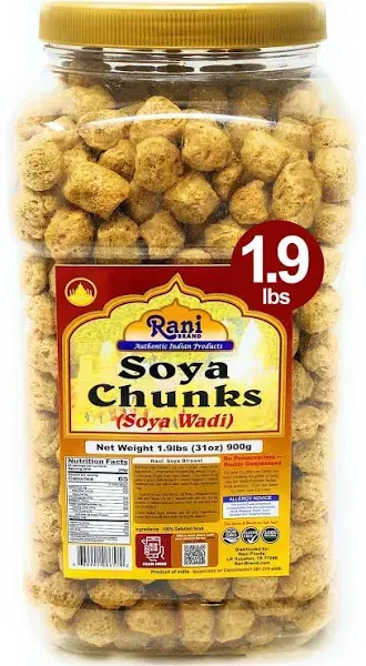 Rani Soya Chunks Nuggets (High Protien) Vadi 14oz (400g) ~ All Natural, Salt-Free | Vegan | No Colors | Gluten Friendly | NON-GMO | Kosher | Indian Origin | Meat Alternate Substitute