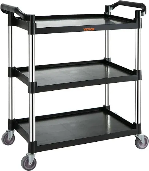 VEVOR 32.7 x 15.7 x 37.4 in. Utility Service Cart Black - 154 lbs