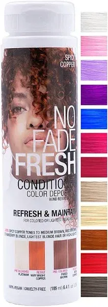 No Fade Fresh Color Depositing Conditioner with BondHeal Bond Rebuilder, Plant-Based, Vegan, Cruelty-Free 6.4 oz - Spicy Copper