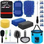 AUTODECO 22Pcs Car Wash Cleaning Tools Kit Detailing Set with Black... 