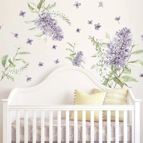 RoomMates Lilac Peel And Stick Giant Wall Decals