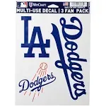 Wincraft MLB Los Angeles Dodgers Decal Multi Use Fan 3 Pack, Team Colors, One Size