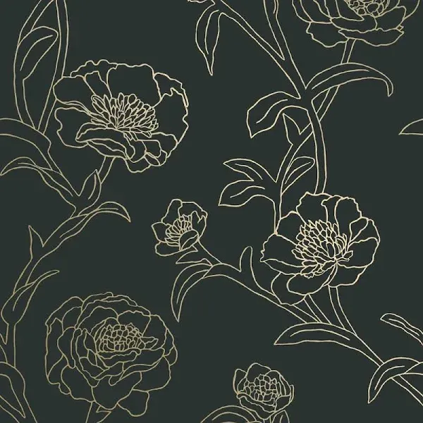 Tempaper Peonies Peel and Stick Wallpaper