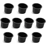 10 Pieces of Solid Aluminum Drop-in Drink Cup Holder for Boat,Table,Camper (10 Pack of Black)