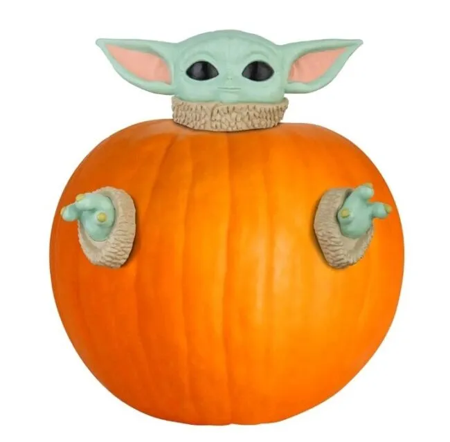 Gemmy Pumpkin Push Ins The Child Star Wars, Green