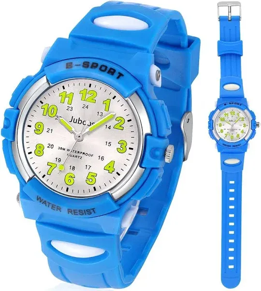 Juboos Kids Analog Watch, Kids Waterproof Quartz Watch for 5-14 Years Old Boys Girls Time Teaching Sports Outdoor Kids Watches