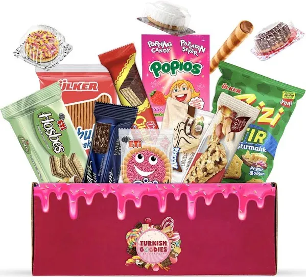 International Snack Box - Turkish Goodies Foreign Snack Crate - Mystery Snacks Pack From Around The World - At Least 13ct Snacks in Every Box