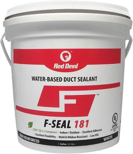 Red Devil 0841DX F-Seal 181 Fiber Reinforced Water Based Duct Sealant, 1 Gallon, Gray