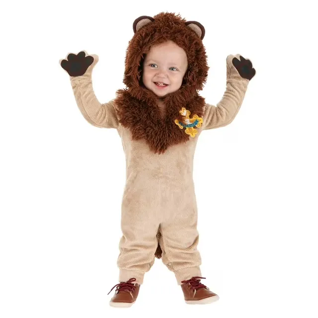 Wizard of Oz Cowardly Lion Costume for Infants, Cuddly Lion Jumpsuit for Movie Cosplay, School Plays & Halloween