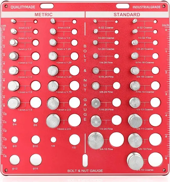 Thread Checker, Nut and Bolt Thread Checker, Bolt Size and Thread Gauge, Bolt...