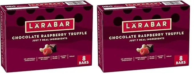 LÄRABAR Chocolate Raspberry Truffle, Gluten Free Vegan Fruit Nut Bars, 8 ct (Pack of 2)