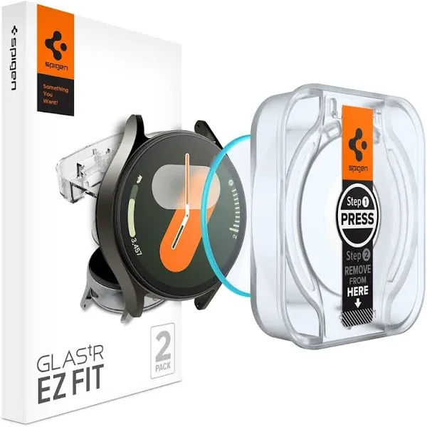 Spigen Tempered Glass Screen Protector [GlasTR EZ FIT] designed for Galaxy Watch 4 Classic (46mm) - 2 Pack