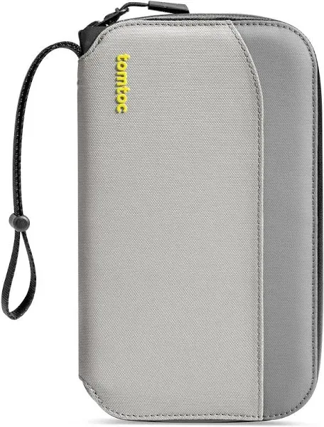 tomtoc Passport Holder Family with RFID Blocking, Passport Wallet Women Men, with Airtag & Sim Card Holder and Eject Pin, Travel Document Organizer with Wrist Strap, Up to 4 Passports, Water-resistant