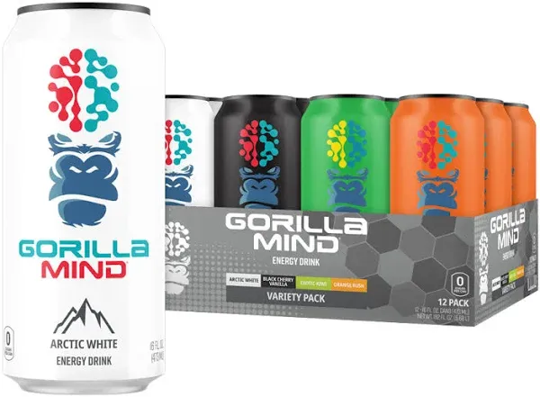 Gorilla Mind Energy Drink, Strawberry Candy (16 fl oz)