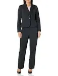 Le Suit Womens Petites 2pc Pant Suit Black 12p