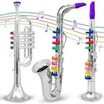 Set of 3 Music 1. Clarinet 2. Saxophone 3. Trumpet, Combo with Over 10 Color