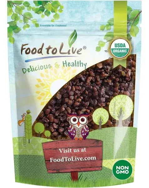 Imported Organic Raisins — Non-GMO, Raw, Bulk, Vegan — by Food to Live