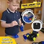 Gilobaby Take Apart Racing Car, Stem Toys 26 Pieces Assembly Car Toys with Drill Tool, Lights and Sounds, for Kids