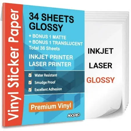 Premium Printable Vinyl Sticker Paper for Inkjet & Laser Printer