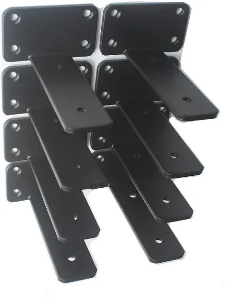 4 Pack - L 6&#034; x H 4&#034; x W1.5&#034;, 5mm Thick Black L Shelf Bracket, Iron Shelf Metal