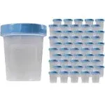 Vakly Specimen Cups with Leak Proof Screw On Lids 4oz [Pack of 50] Clear Non Sterile Urine Sample Jars Containers for Safe