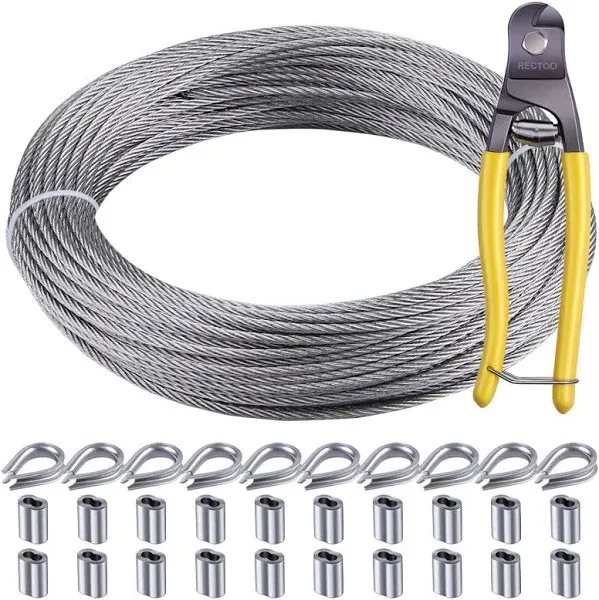 Rectoo 1/8" 100ft Wire Rope Cable