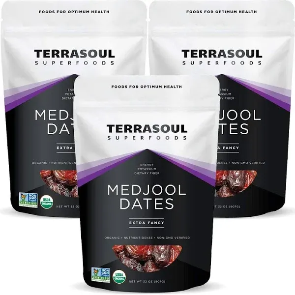 Terrasoul Superfoods Organic Medjool Dates, 4 Lbs - Soft Chewy Texture | Sweet Caramel Flavor | Farm Fresh