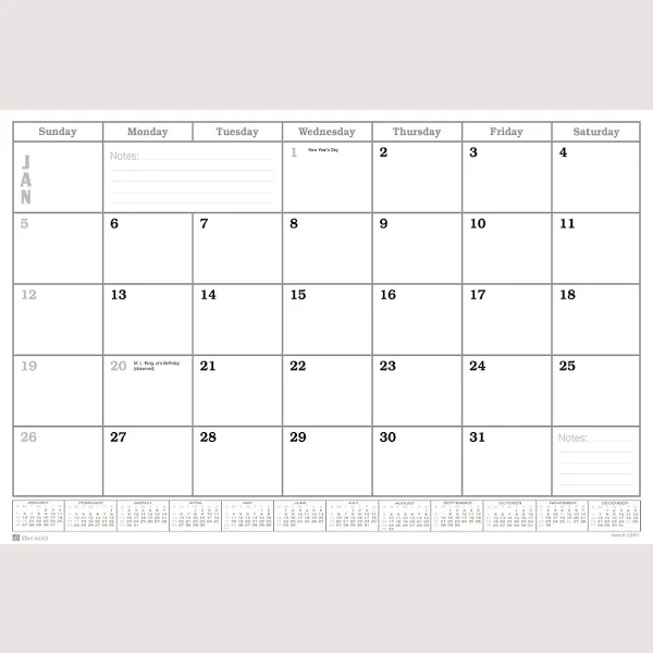 Desk Pad Monthly 2025 Calendar Insert, 24.5 x 16