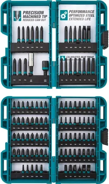 NEW Genuine Makita E-00038 100-Piece ImpactX Drill/Driver Bit Set w/ 2 Cases