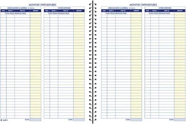 Adams Monthly Bookkeeping Record Bk 8-1/2&#034;x11&#034; Poly Cover AFR71