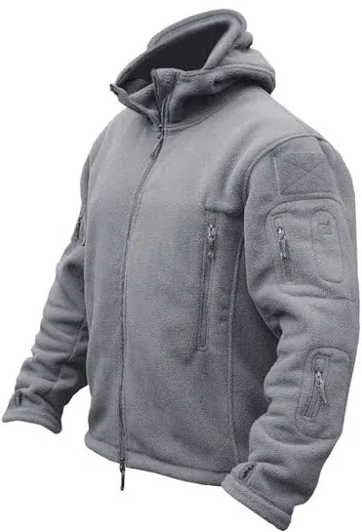 Crysully Men's Military Tactical Sport Warm Fleece Hooded Outdoor Adventure Jacket