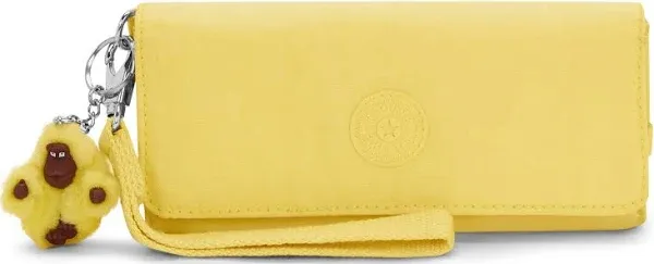 NWT Kipling RUBI LARGE WRISTLET WALLET &#034;Buttery Sun&#034; + ADDIE Bag Charm STK#A