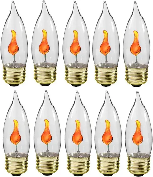 Creative Hobbies® 3 Watt Flicker Flame Light Bulb - Flame Shaped, Flickering 